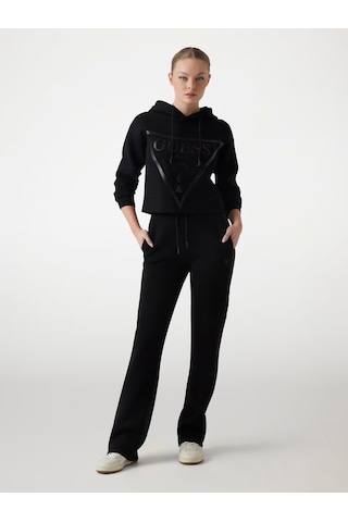 Guess New Alisa Kadın Aktif Scuba Kadın Sweatshirt V2yq08k7uw2 Siyah