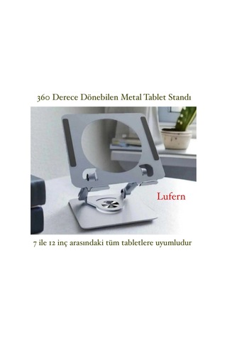 Dayanıklı 360 Derece Dönebilen Yükseltilmiş Masaüstü Ayarlanabilir Metal Tablet Standı Kaymaz