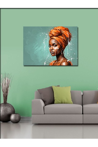 Kanvas Tablo Turuncu Afrikalı Kadın