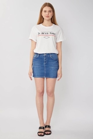 Kadın Jean Kısa Etek Açık Mavi 16S101-4