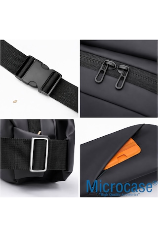 Microcase 2 Bölmeli Günlük Kullanım Çapraz Omuz Askılıklı Çanta Al5535 Suni Siyah