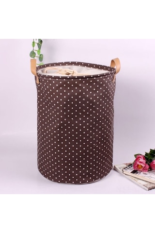 Yifomall Kahve Desenli Kumaş Çöp Çantası, Katlanabilir Ev Eşyaları Depolama Sepeti, Çamaşır Oyuncak Saklama Kutusu Diğer