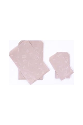 Kırtasiye Desenli 50 Adet Kraft Kese Kağıdı, 11x20 Cm 124-Pembe