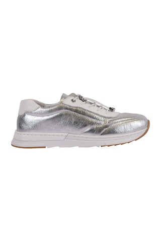 Napa Shoes Hakiki Deri Hızlı Bağcıklı Ortopedik Taban Spor Ayakkabı Napa-383 Gümüş