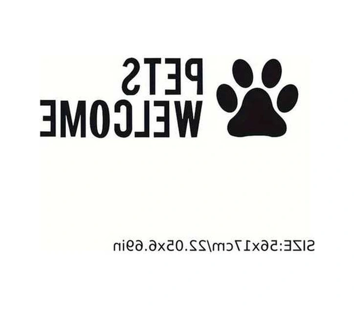 Trendooze Sunshine022 Petwelcom Büyük Kedi Köpek Kapı Duvar Dekoru - Mavi Pençe Yazılı Yapışkan Çıkartma Mavi Siyah