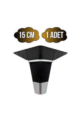 İrem Siyah Krom 15cm Plastik Ayak Mobilya Masa Ve Dolap Ayağı Siyah Krom 15cm 1 Adet Siyah