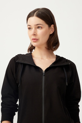 Los Ojos Kadın Siyah Kapüşonlu Fermuarlı Sweatshirt Eşofman Üstü Siyah