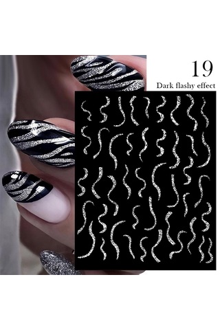3d Reflektif Efekt Nail Art Sticker Model - 19 55881-19