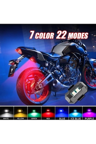 Araba Bisiklet Motosiklet 7 Renk Sinyal Led Çakar Uyarı Işığı