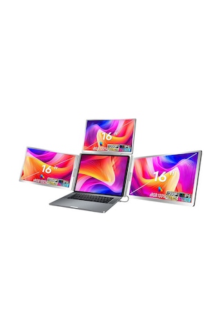Npo Npm788 16" Fhd 1200p Ips Type-c Taşınabilir 3'lü Monitör Çoklayıcı Standlı Notebook Monitör