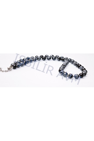 Obsidyen Taşi Kolye Gri