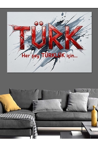 Türk Yazılı Kaligrafi Sanatı Dekoratif Kanvas - Mdf Ahşap Tablo