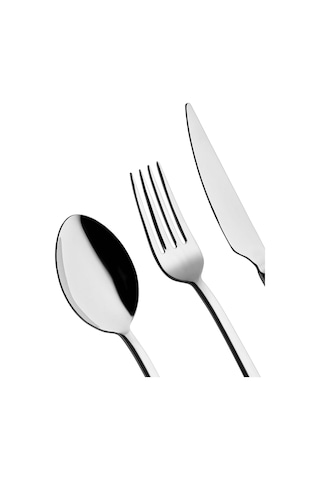 İnci 6 Kişilik 18 Parça Tatlı Çatal Kaşık Bıçak Takımı Metal