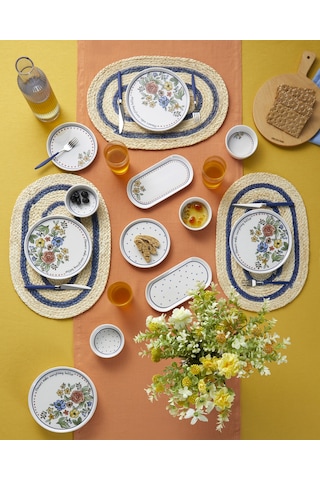 English Home Linea Seramik Kahvaltı Takımı 14 Parça 6 Kişilik Renkli Çok Renkli