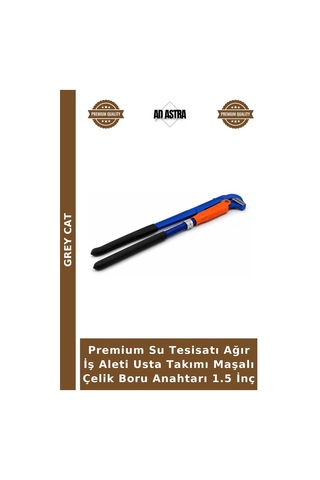 Premium Su Tesisatı Ağır İş Aleti Usta Takımı Maşalı Çelik Boru Anahtarı 1.5 İnç