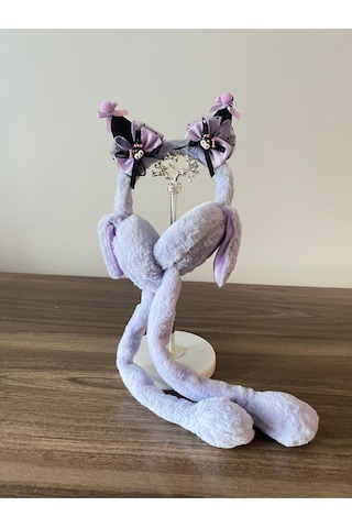 Kuromi Kadın/kız Hareketli Ve Sesli Peluş Kulaklık Lila