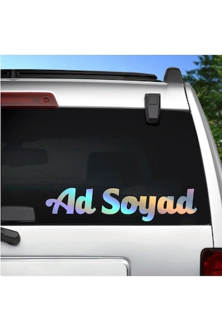 Kişiye Özel Ad Soyad Sticker 2 Adet - Araba Oto Motosiklet Karavan Sticker - 00096 12 Cm