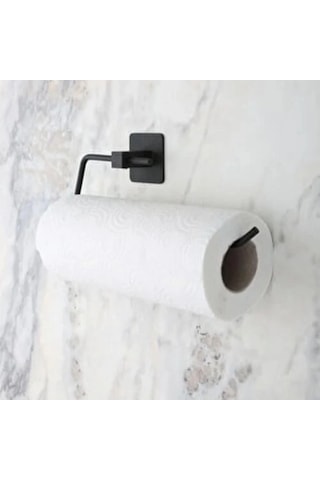 Bay Kendiliğinden Yapışkanlı Siyah Paslanmaz Metal Rulo Havluluk Aparat Bx40 Najmaddin Diğer