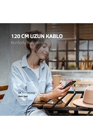 Alumicable Micro Usb 120cm Şarj Kablosu - Altın 2dk11a