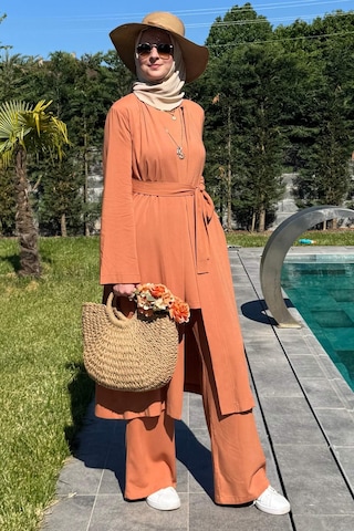 Rabia Şamlı Yaren Üçlü Takım Kiremit Çok Renkli