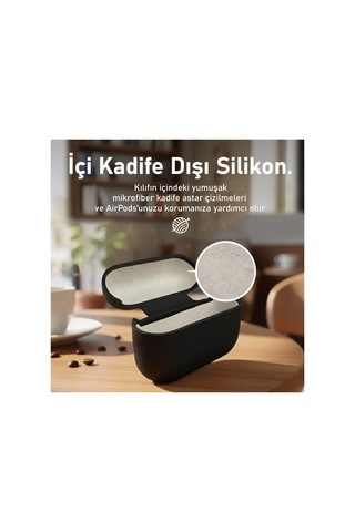 Caseonn Apple Airpods Uyumlu 5 Kılıf Askı Aparatlı Lansman Koyu Kırmızı