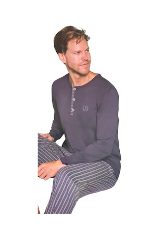 Pijadore Erkek %100 Pamuk Süprem Mevsimlik Uzun Kollu Pijama Takımı 1934 Füme