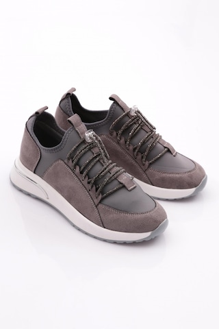 Dgn 221 Kadin Taş Bağcikli Sneaker Ayakkabi 221-2494-R4637 Gri