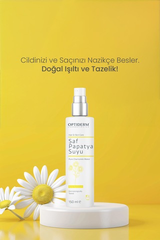 Optiderm Papatya Suyu Saç Ve Yüz Toniği %100 Doğal Ve Saf 150 Ml