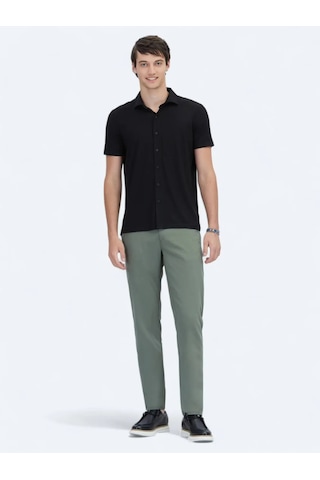 Kip Siyah Düz Regular Fit Casual Gömlek Siyah