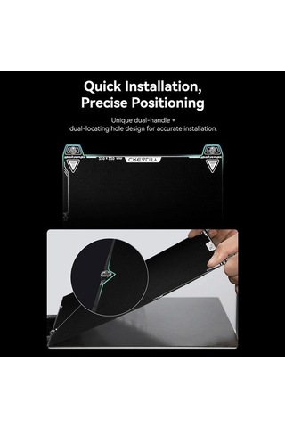 Yunboo 3d Yazıcı Isı Tablası Aksesuarı - Tek Yönlü Siyah Boyalı Baskı Paneli 235x235 Mm Siyah