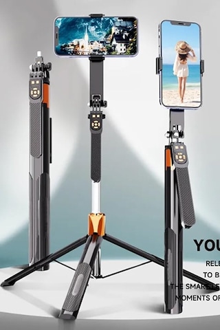 Bluetooth Kumandalı 185cm Tripod Selfie Çubuğu/go Pro Uyumlu / 360 Pan Kolu Özellikli Diğer
