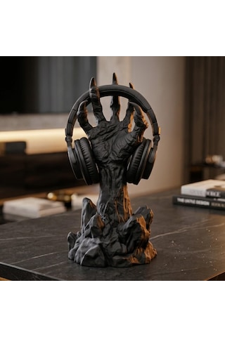 Happy3dworld İskelet El Figürlü Kulaklık Standı, 3d Baskı Gaming Masaüstü Dekor