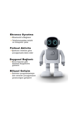 Dans Robotu Robert Rs01 Eğlenceli Öğretici Oyun Arkadaşı Bluetooth Hoparlör