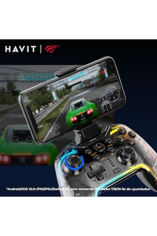 Havit Gamenote G158bt Pro Transparan Rgb Gamepad Joystick