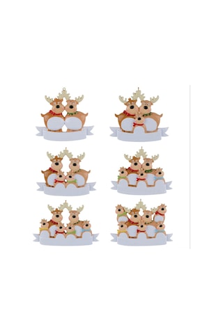 Reedark 2021 Noel Renkli Geyik Aile Pendant Dekor, Su Geçirmez Ve Solmaz Yüksek Kalite Reçine Malzeme