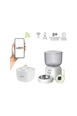 Wero 2in1 Akıllı Kedi Ve Köpek Mama Kabı Ve Su Pınarı Seti Wi-fi Kontrollü Otomatik Besleme 252-51010.01