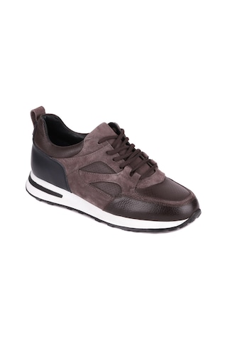 Shoetyle - Kahverengi Hakiki Deri Bağcıklı Erkek Sneaker 115-k511-1328 Kahve Rengi