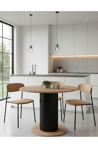 Güneş Model Mdf Ayaklı 90cm Çaplı Yuvarlak Yemek Masası Sandalye Yok Atlantik Çam-siyah Güneş Model Mdf Ayaklı 90cm Çaplı Yuvarlak Yemek Masası Sandalye Yok Atlantik Çam-siyah