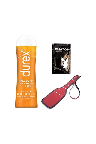 Durex Play Sıcak Dokunuş Bay Bayan Uyarıcılı Jel 100 Ml + Kırmızı Deri Şaplak + Hediye