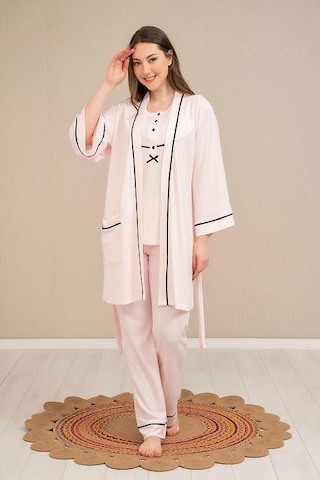 Baha 4524 Yarım Kol 3'lü Pijama Takım 001