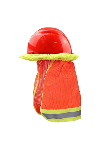 Ah-004 Yaz Güneş Koruyucu Kask Şapkasız Nefes Yansıtıcı Kapak Kapağı Floresan Kırmızı