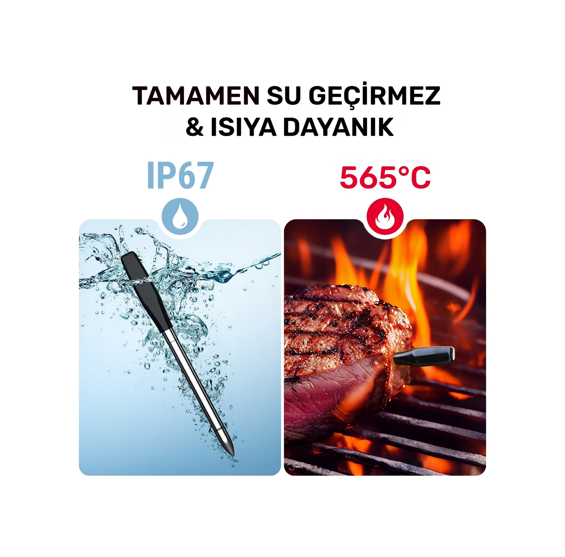 Thermopro Tp980-2 Şarjlı 320m Kablosuz Alarmlı 2problu App, Monitörlü Profesyonel Gıda Termometresi