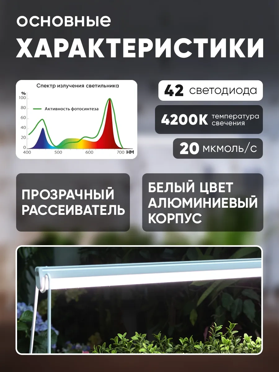 Uniel Bitki Lambası 10w Spfr 56cm Ip40 Tam Spektrum 144505857 Beyaz
