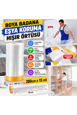 Boya Badana Eşya Koruma Hışır Örtüsü 280cm X 15 Mt Yapışkanlı Hışır Örtü Adet