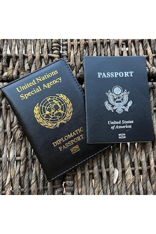 Trendooze Siyah Pasaport Milletler Kapağı Diplomatik Birleşmiş Qz Siyah