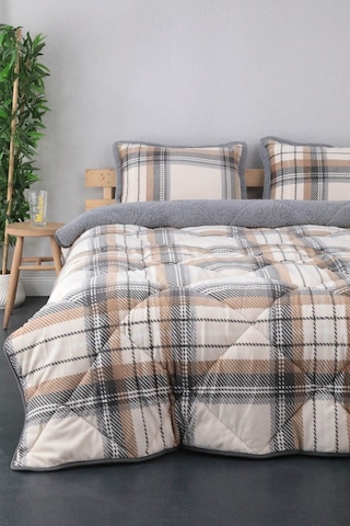 Merinos Comforter Çift Kişilik Yorgan Seti - Kahverengi