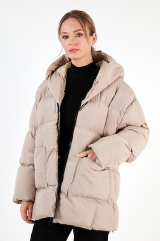 Lela Oversize Fit Kapüşonlu Şişme Bayan Mont 640Y047 Taş