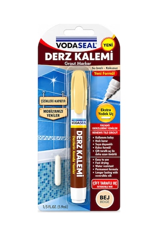 10 Adet Bej Derz Kalemi Su Bazlı - Kokusuz Yedek Uç
