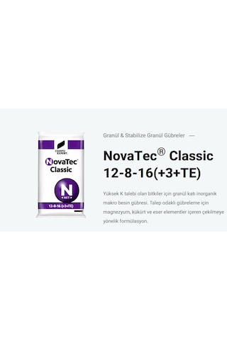 Compo Novatec Classic Gübre (12-8-16  3Mgo+Me) 25 KG