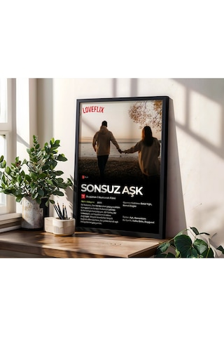 Sevgililer Günü Hediyesi - Sevgiliye Hediye - Kişiye Özel Netflix Film Poster Tasarım Tablo